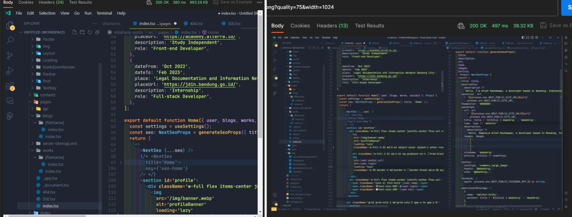 Left: Uncompressed PNG image | Right: Compressed WEBP image